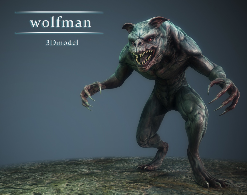 オリジナル　ウルフマン 3Dモデル　