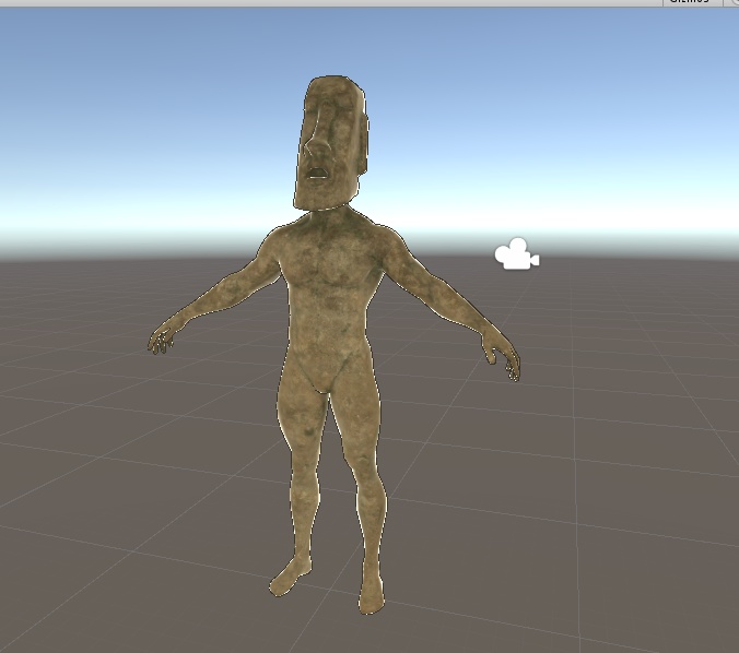 オリジナル モアイ男 3Dモデル