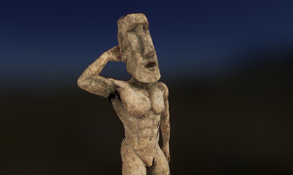 オリジナル モアイ男 3Dモデル