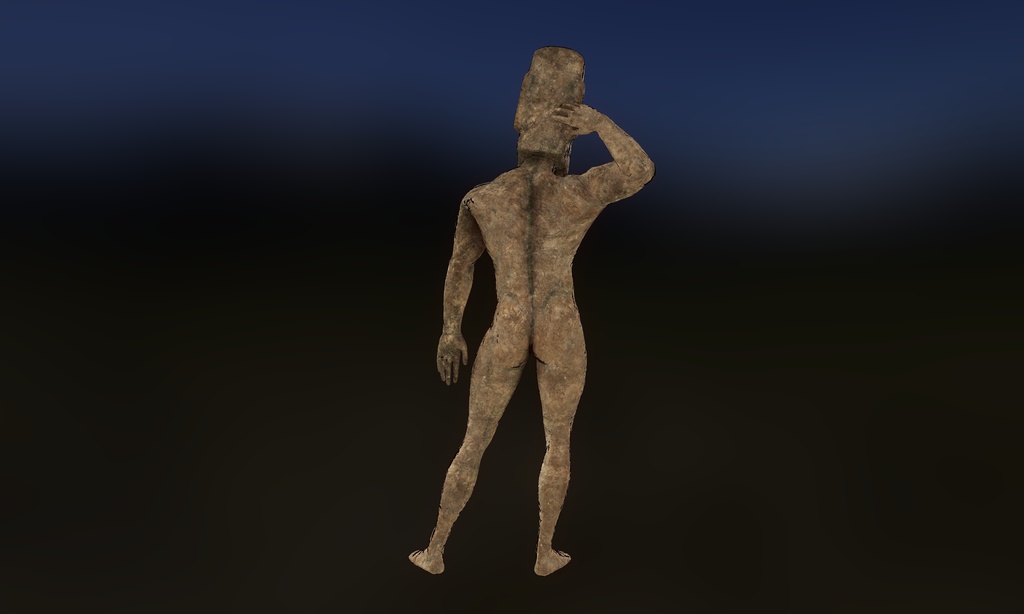 オリジナル モアイ男 3Dモデル