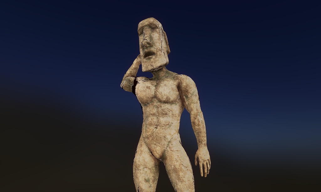 オリジナル モアイ男 3Dモデル