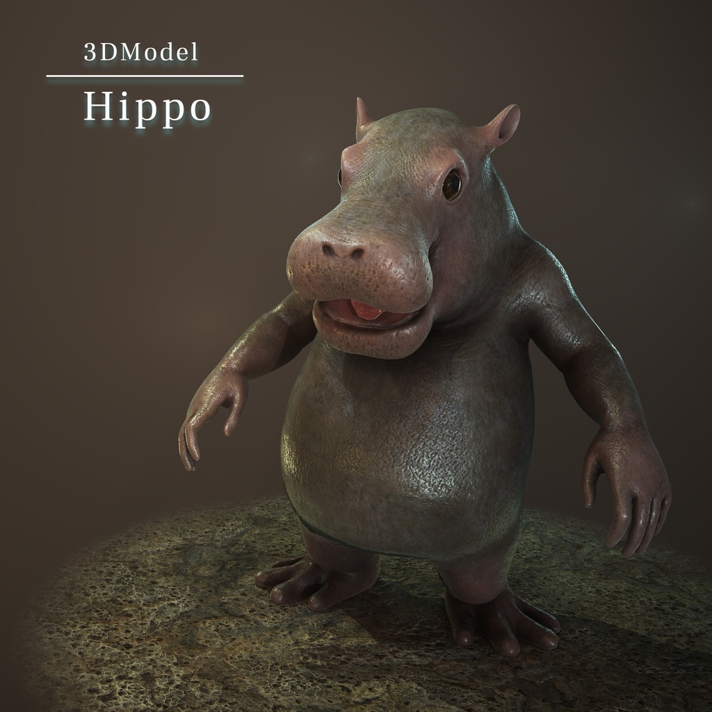 オリジナル カバ  3Dモデル