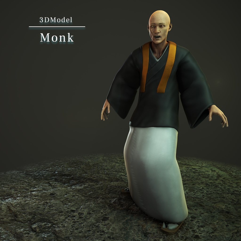オリジナル 僧侶 3Dモデル