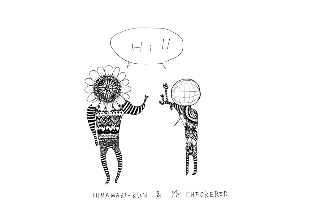 ひまわりくんとチェッカー氏のあいさつサコッシュ