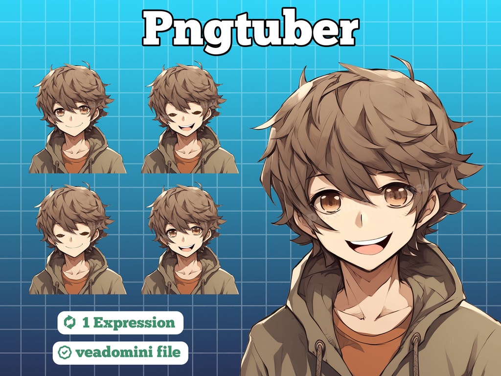 pngtuber, pngtuber male, pngtuber premade, pngtuber overlay, pngtuber twitch, pngtuber model, pngtuber assets, pngtuber boy, Anime Boy Brown Hair