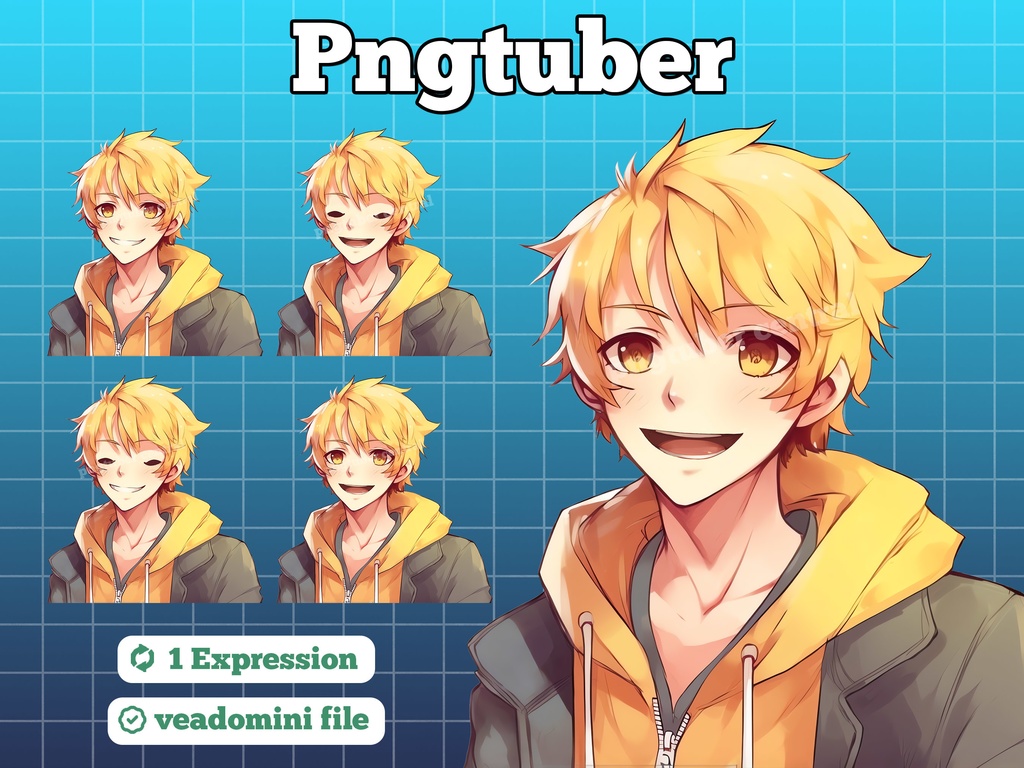 pngtuber, pngtuber male, pngtuber premade, pngtuber overlay, pngtuber twitch, pngtuber model, pngtuber assets, pngtuber boy, Anime Boy Golden Hair