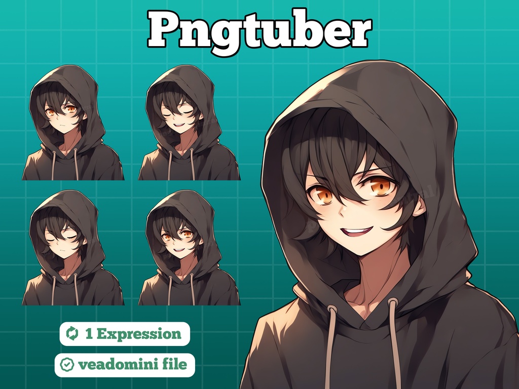 pngtuber, pngtuber male, pngtuber premade, pngtuber overlay, pngtuber twitch, pngtuber model, pngtuber assets, pngtuber boy, Anime Boy Hoodie