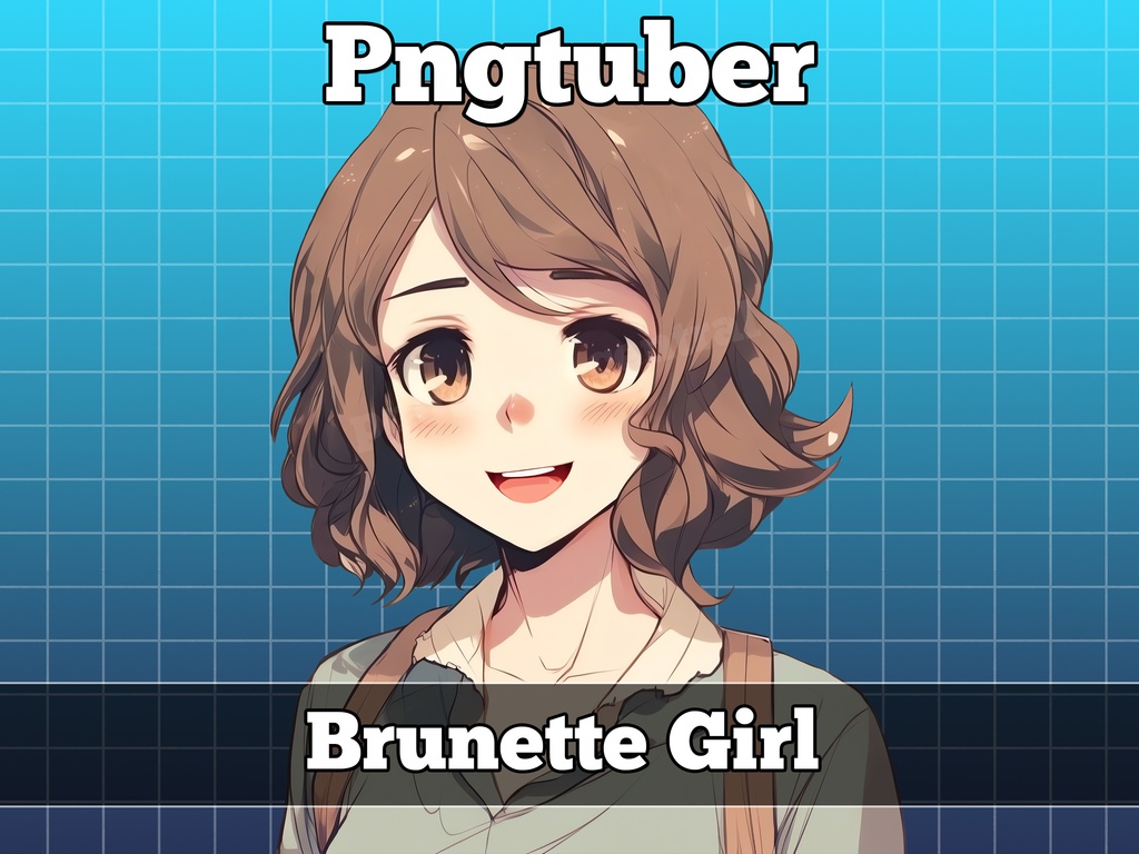 pngtuber, pngtuber premade, pngtuber overlay, pngtuber twitch, pngtuber  model, pngtuber assets, anime girl brunette collar - pngtubercentral - BOOTH