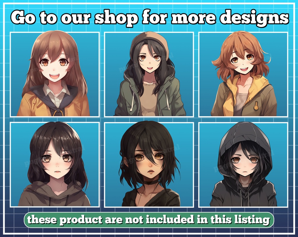 pngtuber, pngtuber premade, pngtuber overlay, pngtuber twitch, pngtuber model, pngtuber assets, anime girl brunette collar