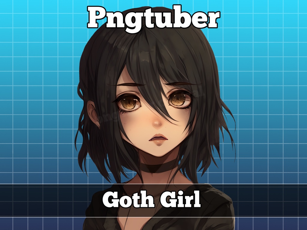 pngtuber, pngtuber premade, pngtuber overlay, pngtuber twitch, pngtuber model, pngtuber assets, anime girl gothic