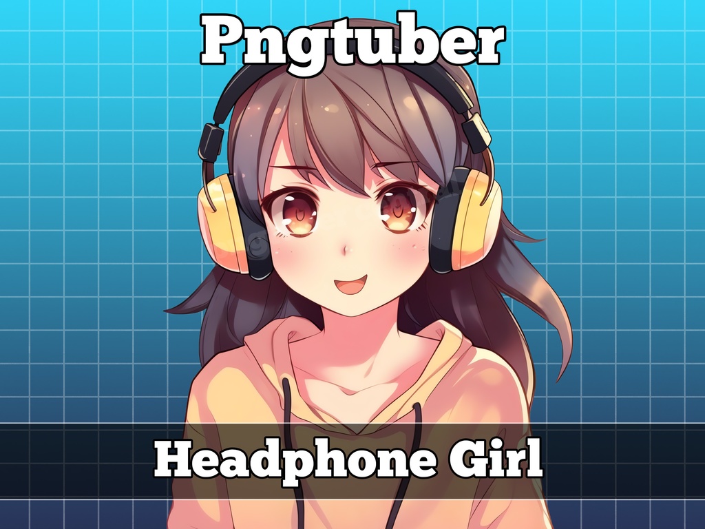 pngtuber, pngtuber premade, pngtuber overlay, pngtuber twitch, pngtuber model, pngtuber assets, anime girl headhpones