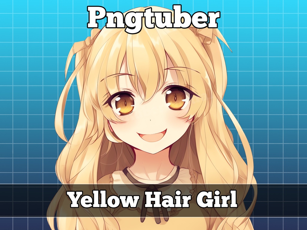 pngtuber, pngtuber premade, pngtuber overlay, pngtuber twitch, pngtuber model, pngtuber assets, anime girl yellow hair