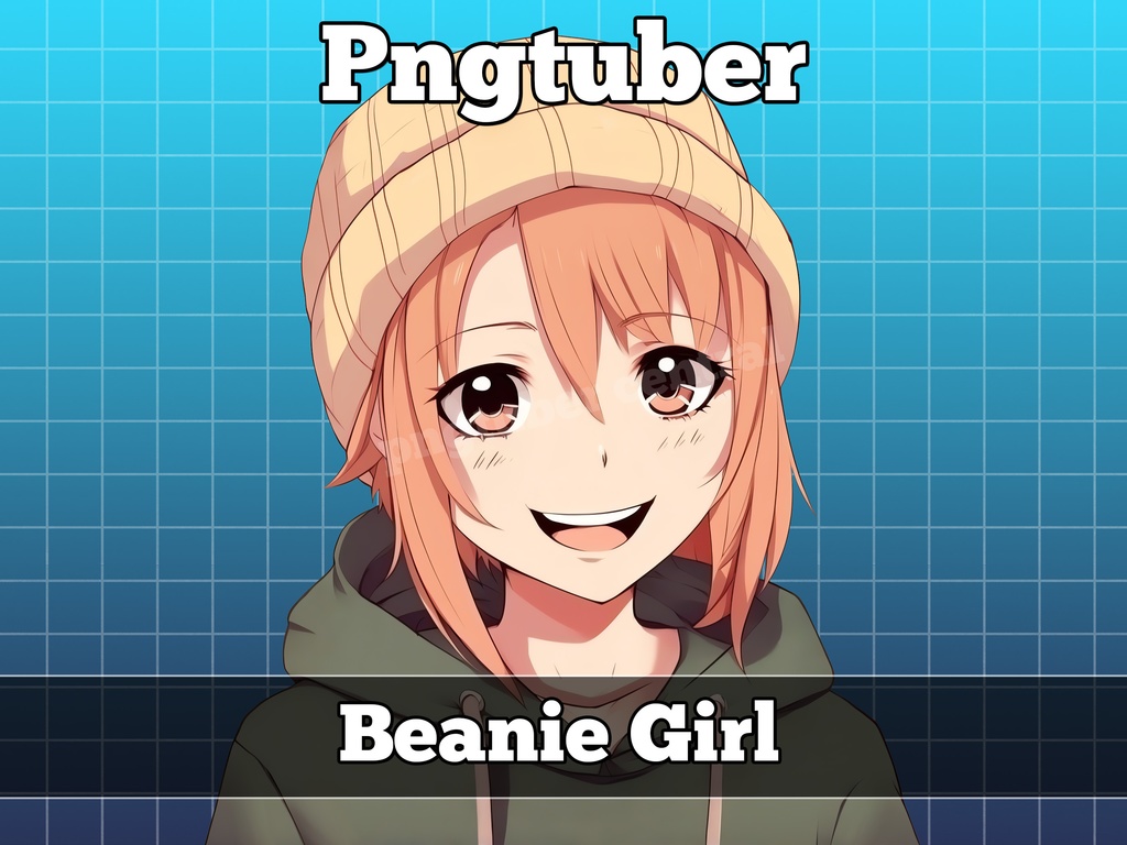 pngtuber, pngtuber premade, pngtuber overlay, pngtuber twitch, pngtuber model, pngtuber assets, beanie girl