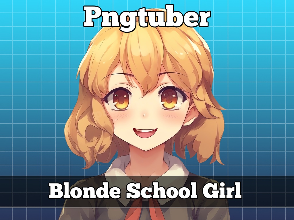 pngtuber, pngtuber premade, pngtuber overlay, pngtuber twitch, pngtuber model, pngtuber assets, blonde school girl