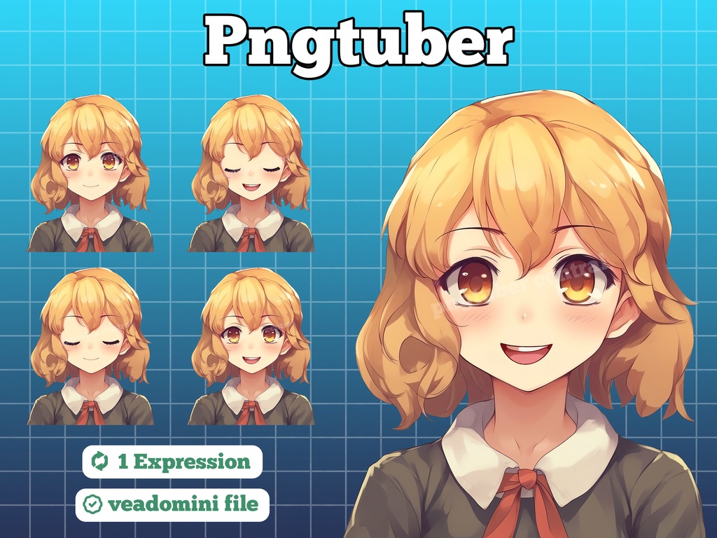 pngtuber, pngtuber premade, pngtuber overlay, pngtuber twitch, pngtuber model, pngtuber assets, blonde school girl