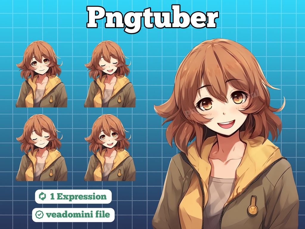 pngtuber, pngtuber premade, pngtuber overlay, pngtuber twitch, pngtuber model, pngtuber assets, brunette girl brown hair