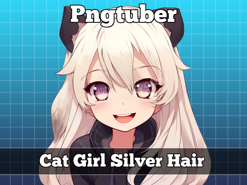 pngtuber, pngtuber male, pngtuber premade, pngtuber overlay, pngtuber twitch, pngtuber model, pngtuber assets, pngtuber boy, cat girl silver hair
