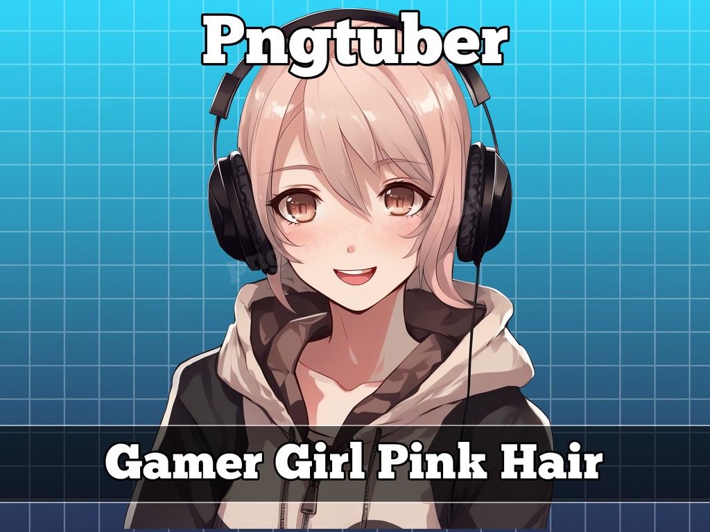 pngtuber, pngtuber premade, pngtuber overlay, pngtuber twitch, pngtuber model, pngtuber assets, gamer girl pink hair