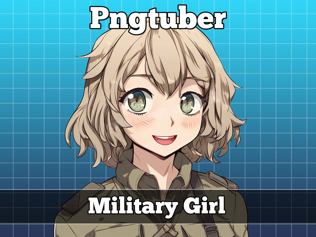 pngtuber, pngtuber premade, pngtuber overlay, pngtuber twitch, pngtuber model, pngtuber assets, military girl