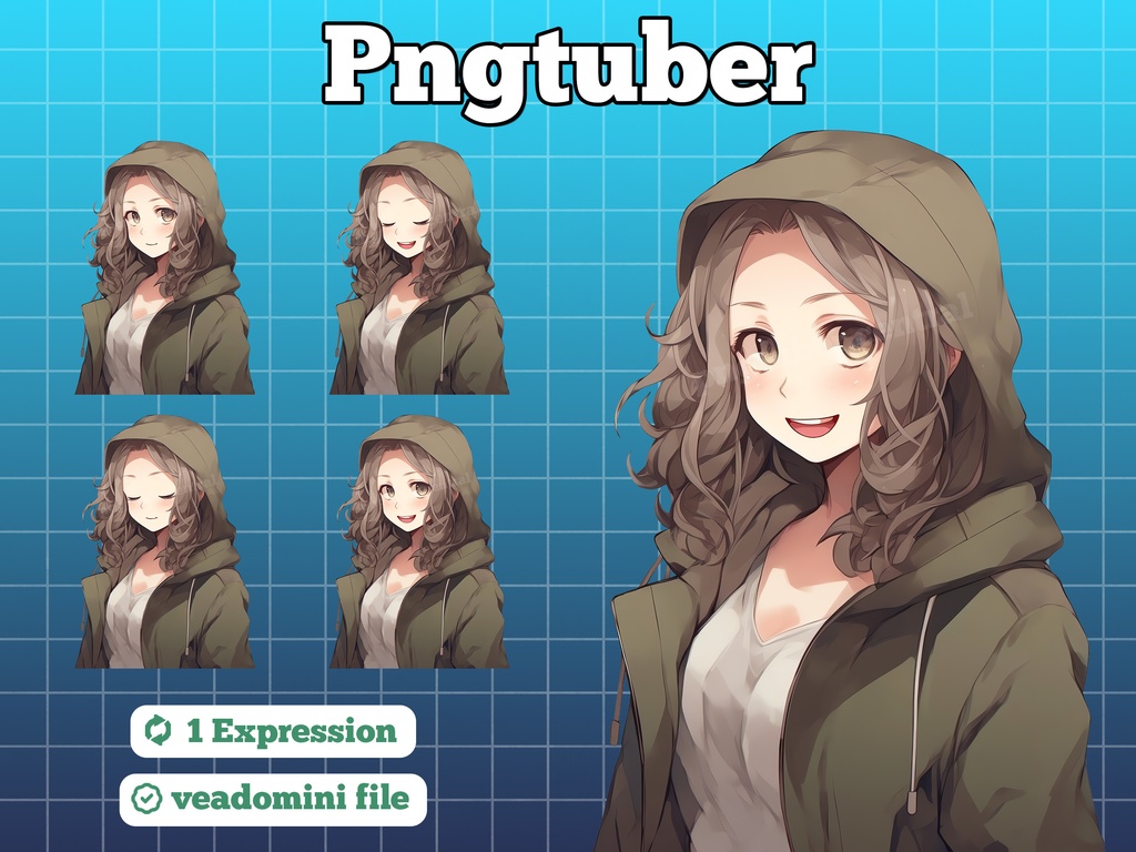 pngtuber, pngtuber premade, pngtuber overlay, pngtuber twitch, pngtuber model, pngtuber assets, Rain Coat Girl