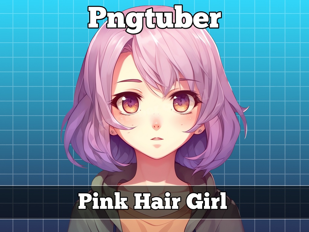 pngtuber, pngtuber premade, pngtuber overlay, pngtuber twitch, pngtuber model, pngtuber assets, pink hair girl
