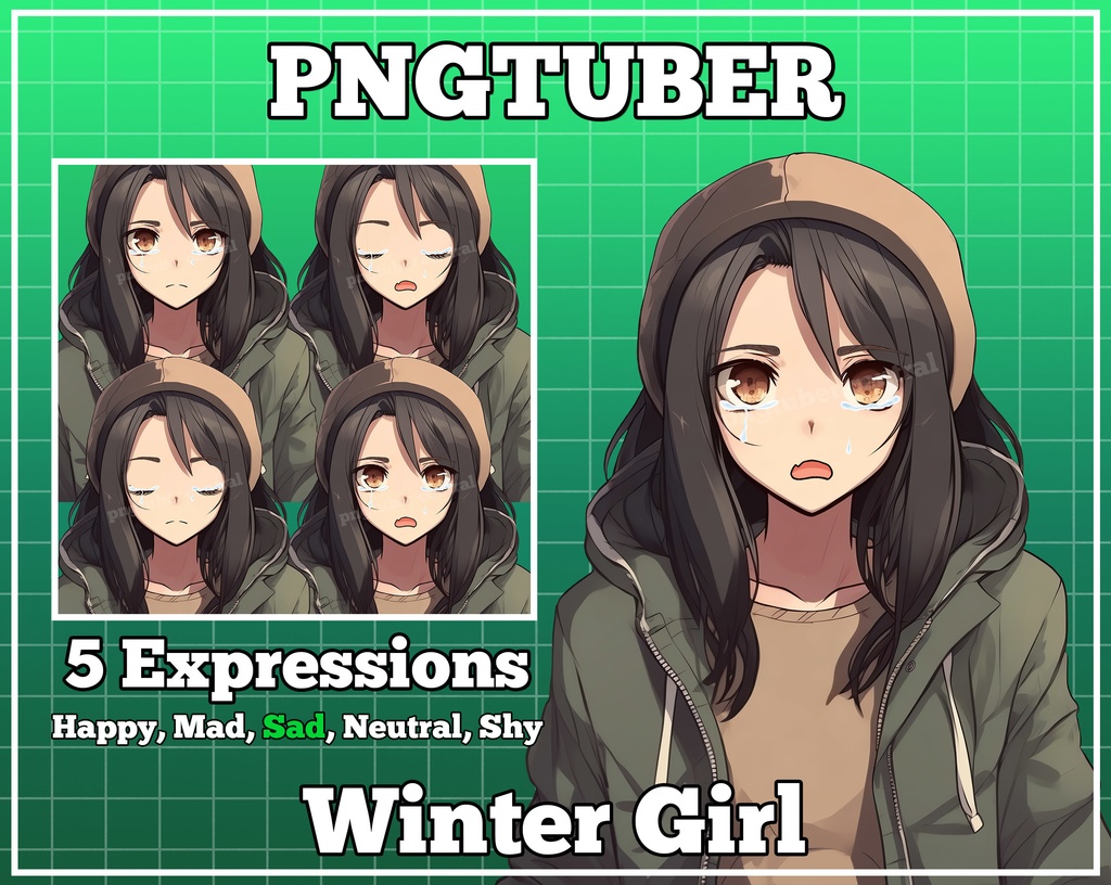 pngtuber, pngtuber premade, pngtuber overlay, pngtuber twitch, pngtuber model, pngtuber assets, winter girl