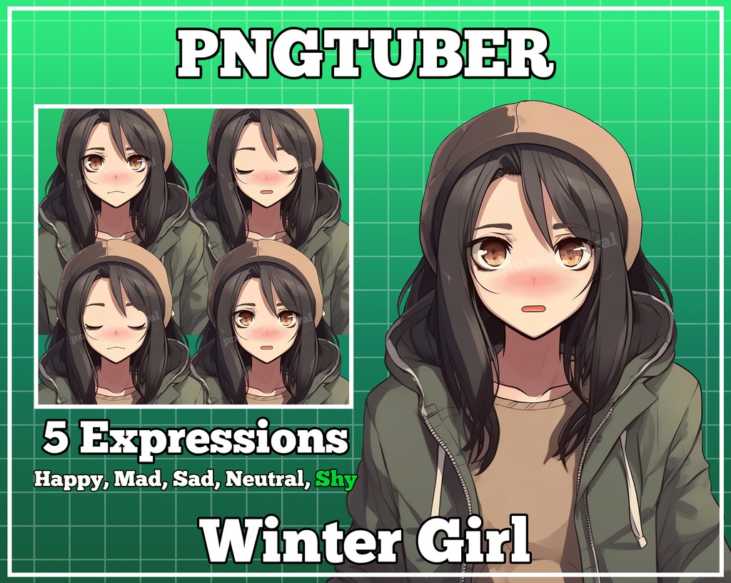 pngtuber, pngtuber premade, pngtuber overlay, pngtuber twitch, pngtuber model, pngtuber assets, winter girl