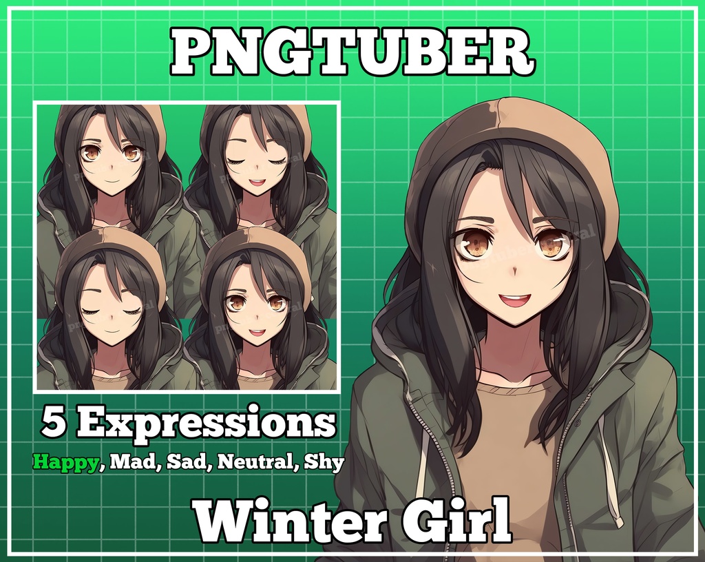 pngtuber, pngtuber premade, pngtuber overlay, pngtuber twitch, pngtuber model, pngtuber assets, winter girl