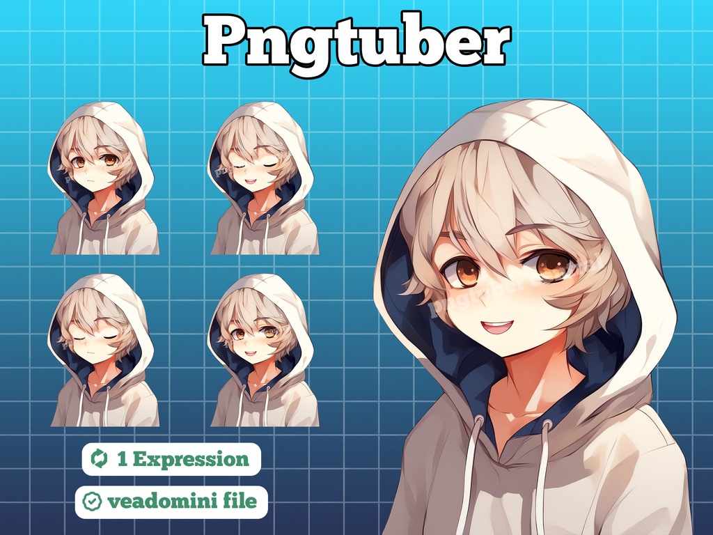 pngtuber, pngtuber premade, pngtuber overlay, pngtuber twitch, pngtuber model, pngtuber assets, white hoodie boy