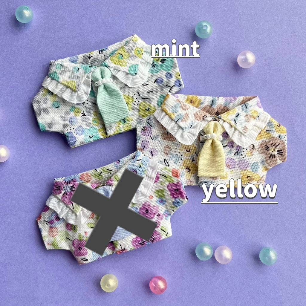 ボウタイ付フラワーブラウス