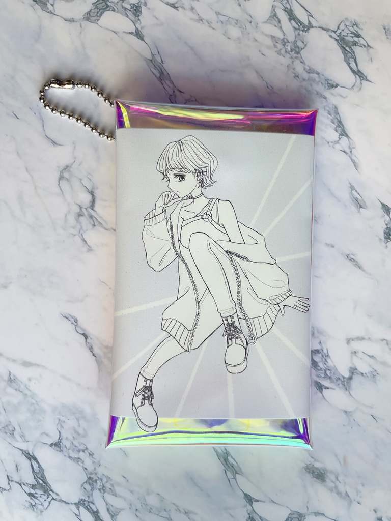【値下げしました🌟】クリアポーチ　オーロラS　線画バージョン