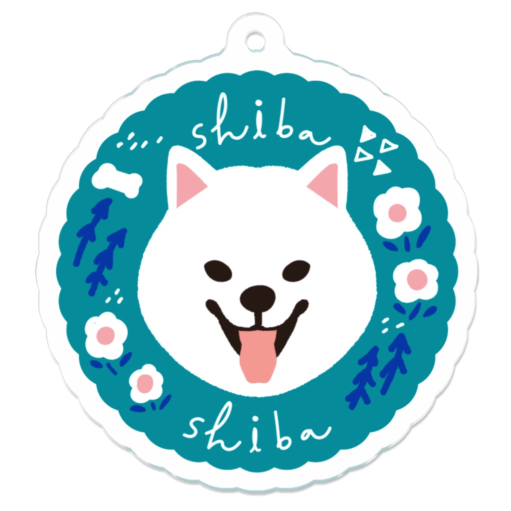 柴犬(白)アクリルキーホルダー