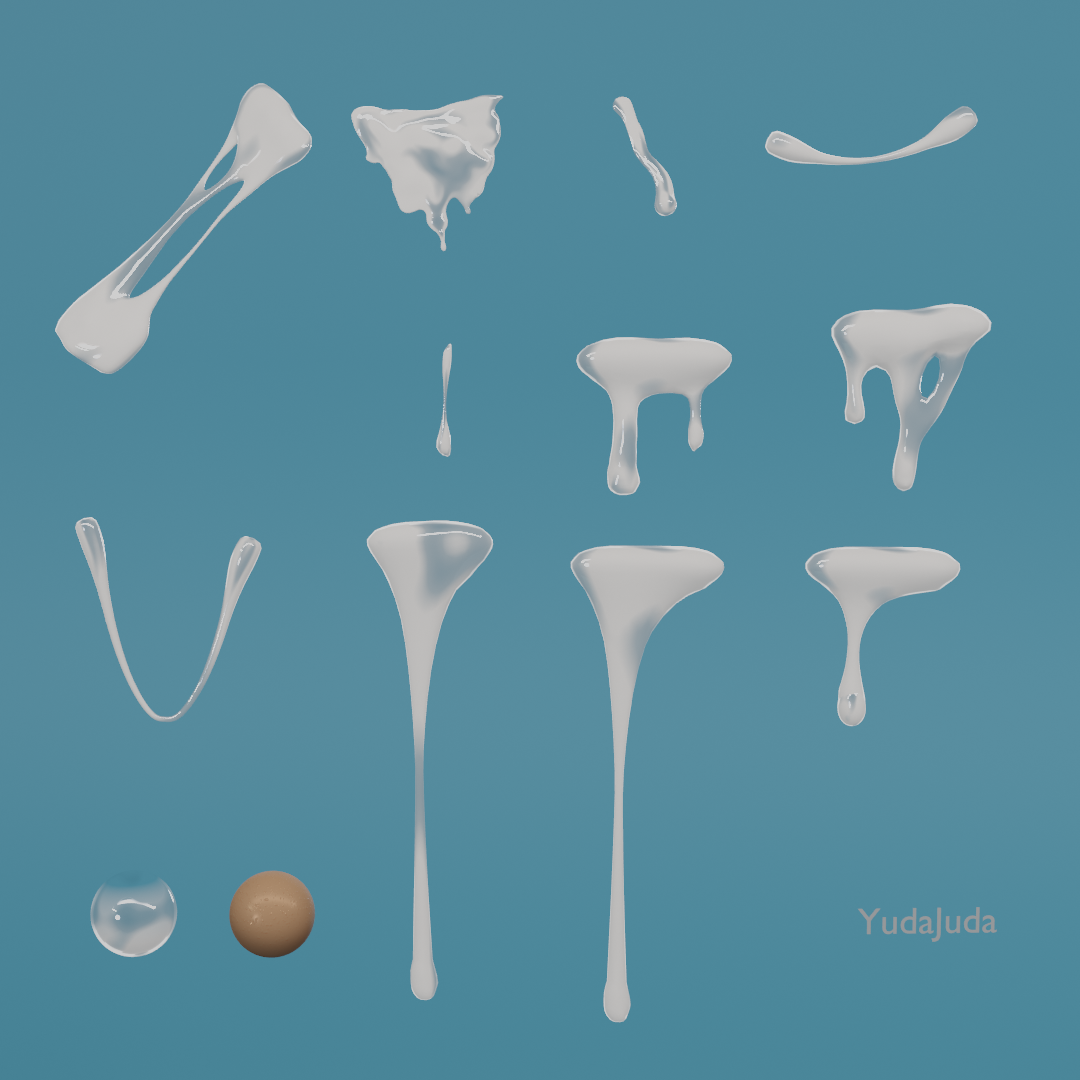 free_stickyliqud_asset 無料液体3Dアセット YudaJudaStore BOOTH