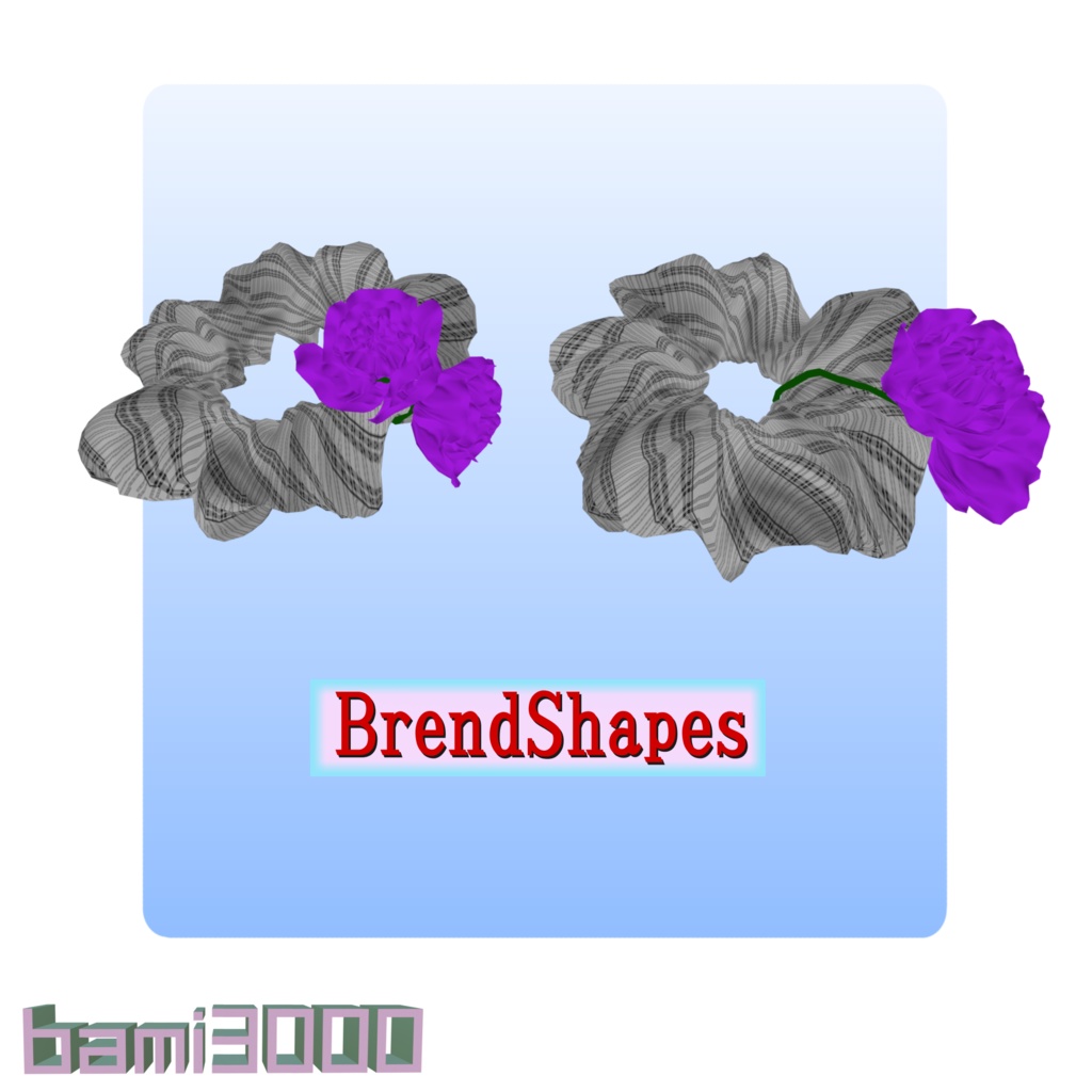 【VRC想定】薔薇飾り付き シュシュ