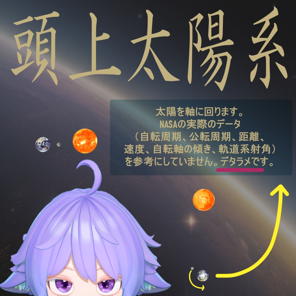 【VRC想定】太陽系（太陽-地球-月）