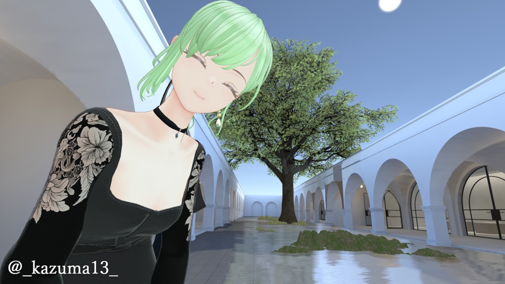 Fluctua対応 Black Petal one piece