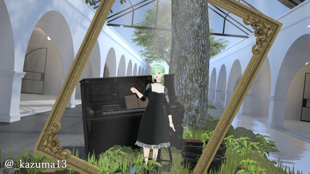 Fluctua対応 Black Petal one piece