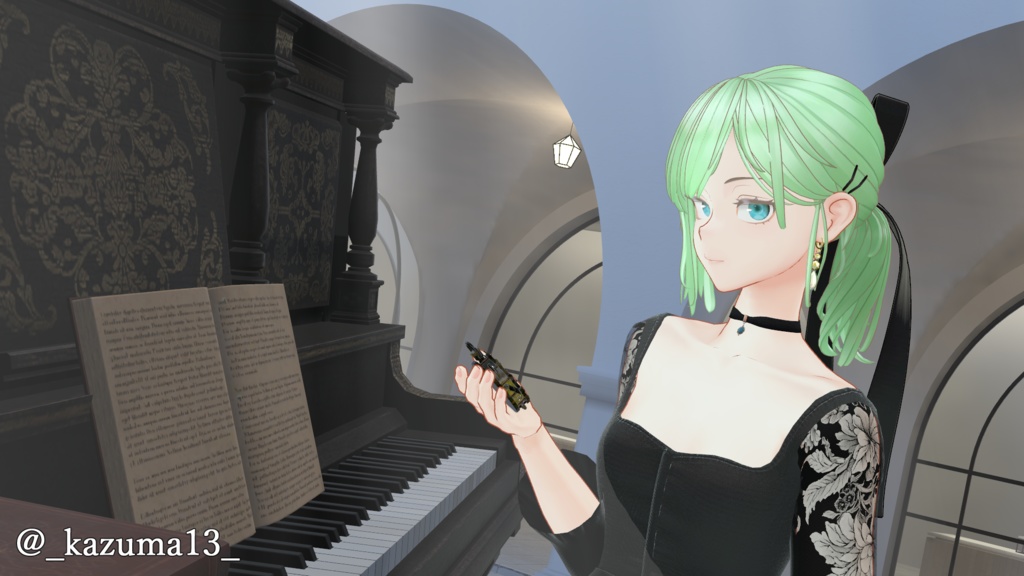 Fluctua対応 Black Petal one piece