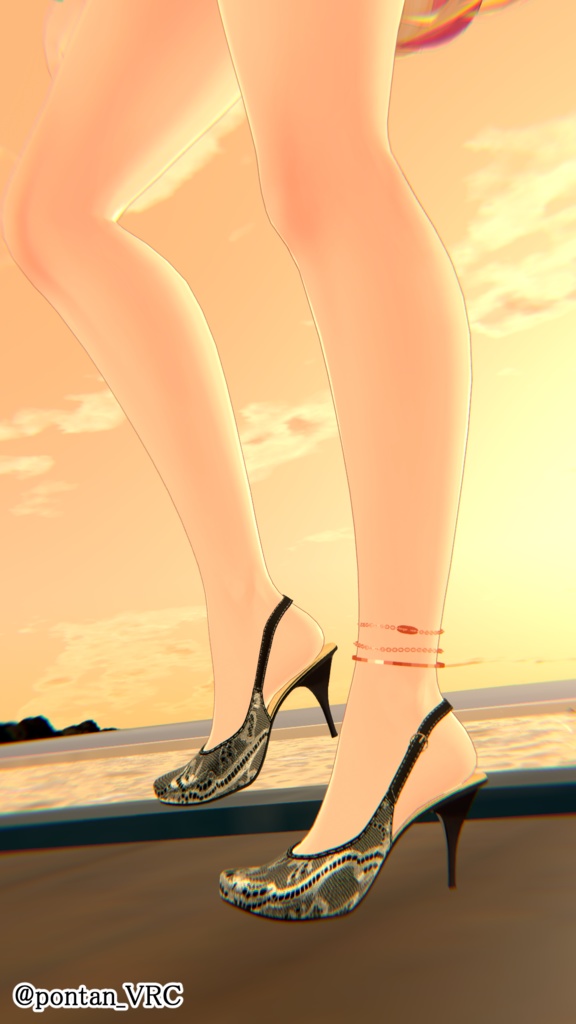 【VRC想定】限界突破ハイヒール 「Vanessa high heels」9アバター対応