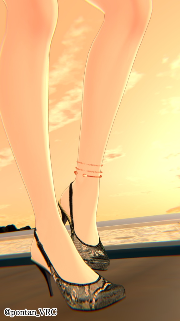 【VRC想定】限界突破ハイヒール 「Vanessa high heels」9アバター対応