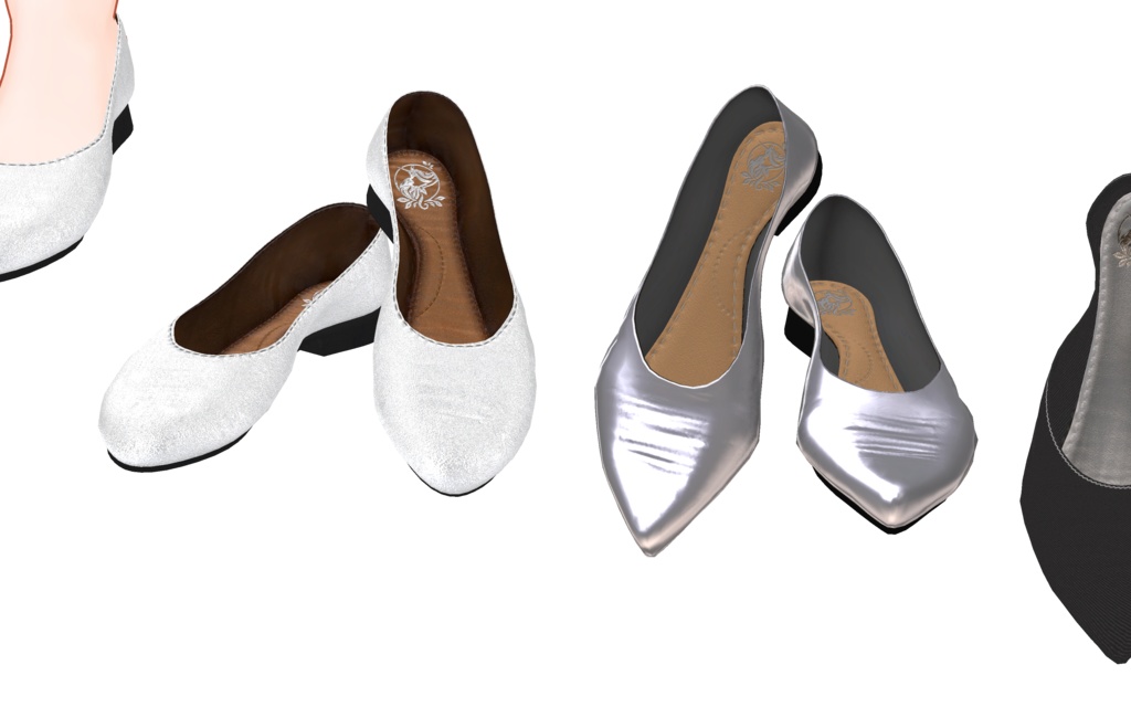 【VRC想定】Fluctua対応 ピアスとローヒールパンプス三足のセット