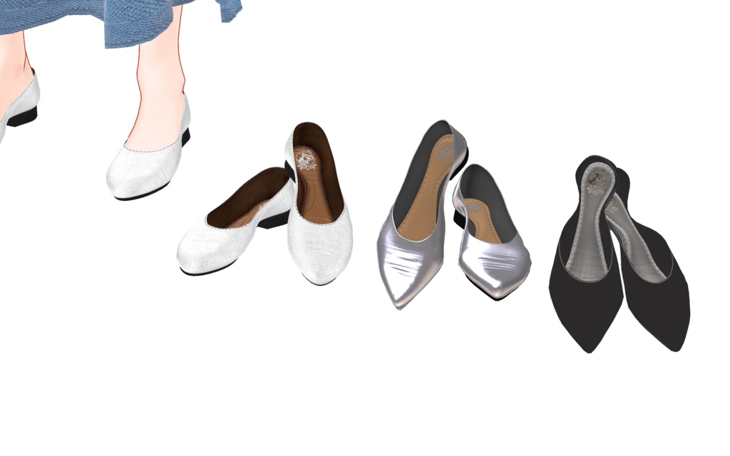 【VRC想定】Fluctua対応 ピアスとローヒールパンプス三足のセット