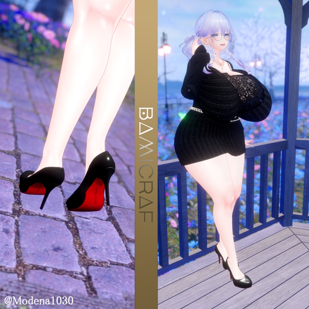 【VRC想定】限界突破ハイヒール「Classic Bunny Step」複数アバター対応