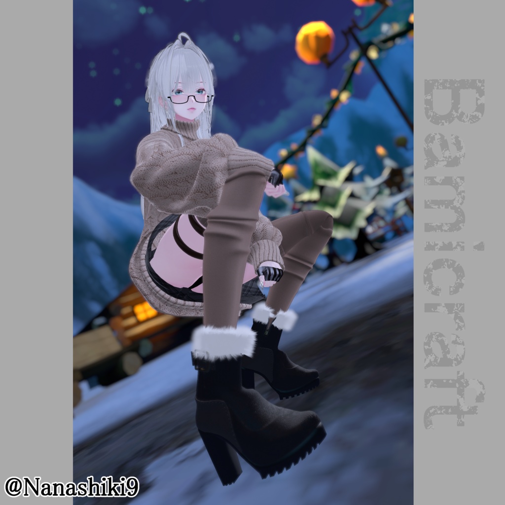 ≪VRC想定≫ fur付きモフモフブーツ winter embrace