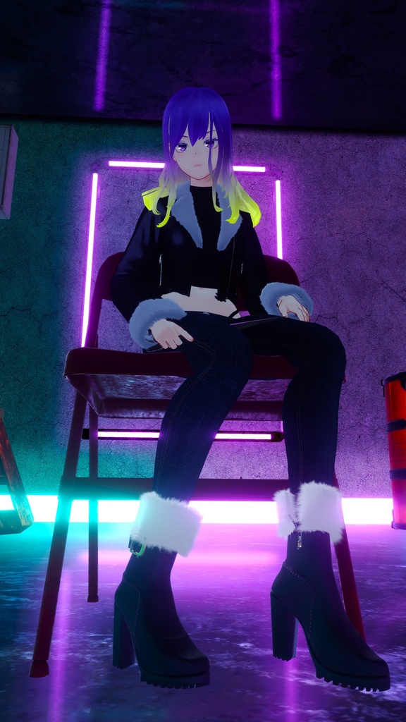 ≪VRC想定≫ fur付きモフモフブーツ winter embrace