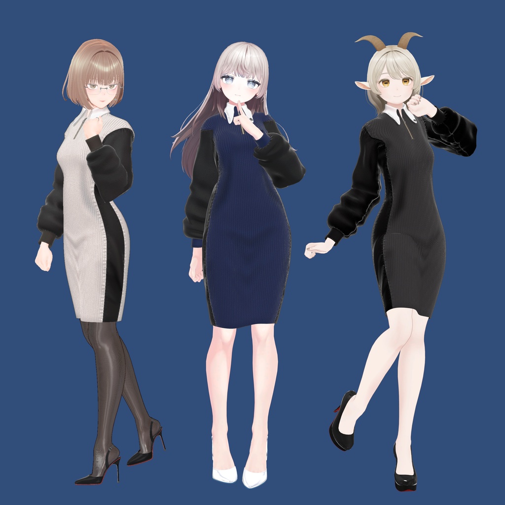 ≪Lust Line series≫ Collar Knit Dress