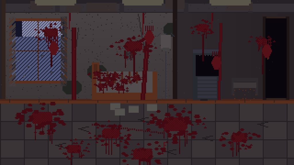 【ドット絵GIF】廃墟病院 背景素材セット【TRPG/CoC/ホラー】通常+血痕差分