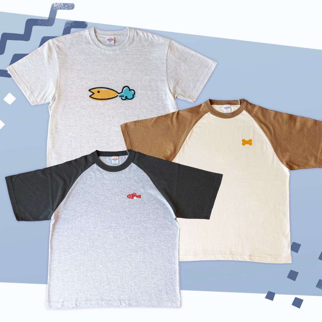 【受注販売】にんぎょTシャツ/さかなTシャツ/ほねTシャツ