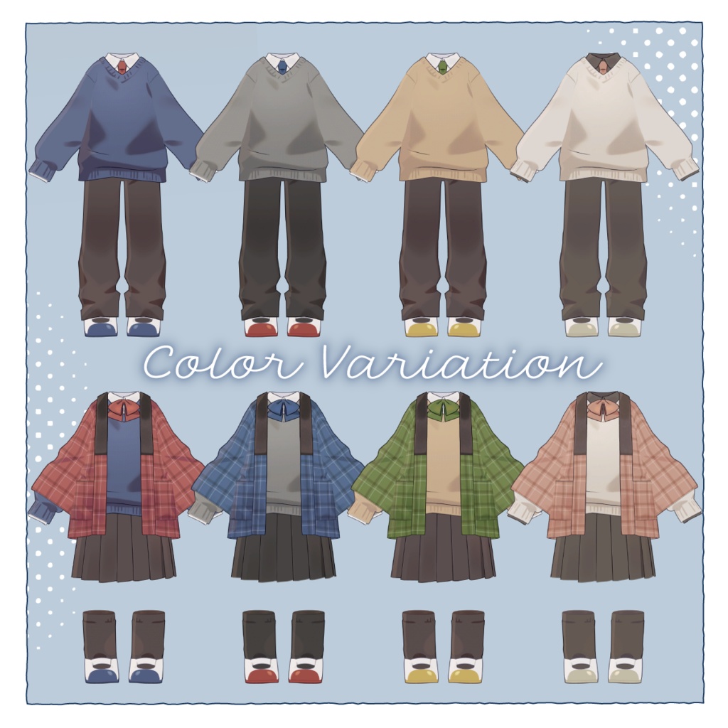 【うささき・まめふれんず対応】モチヤマ学生服 / 3D衣装