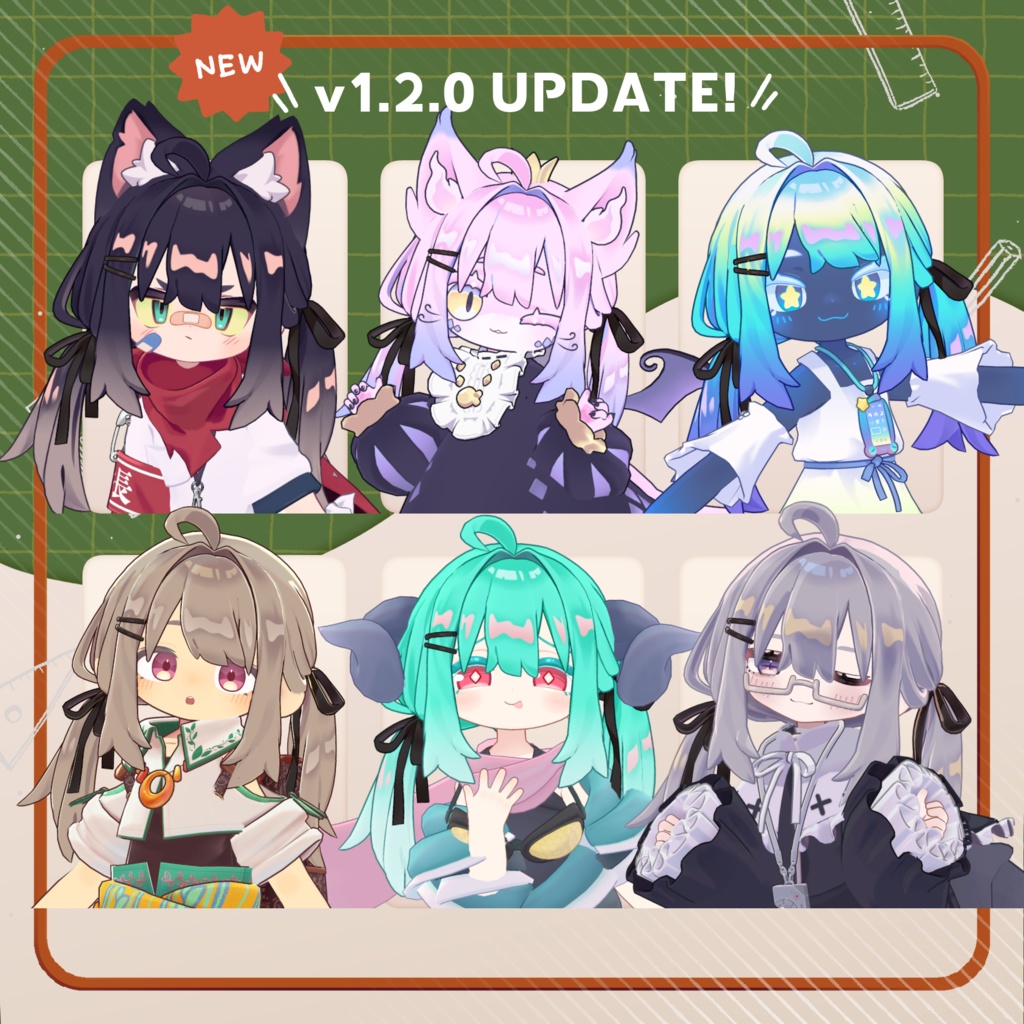 【20アバター対応】不器用ツインテール / 3D髪型